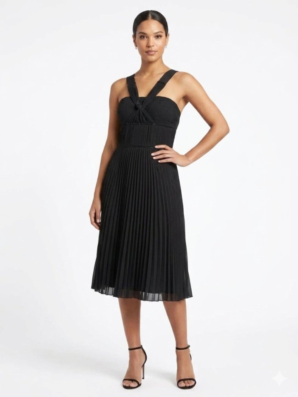 Teenflo Wool/Chiffon Pleated Sleeveless Cocktail Dress- Sz. 4
